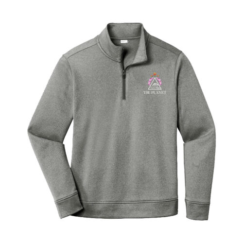 The Planet - ® PosiCharge ® Sport Wick ® Heather Fleece 1/4 Zip Pullover - Front/Back Thumbnail